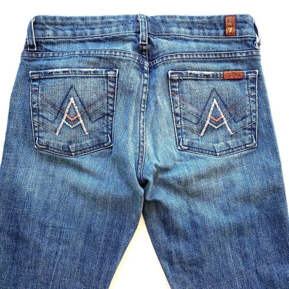 Vintage 7 For All Mankind Womens Low Rise Bootcut Jeans W29 x L29 Made in USA - Picture 5 of 13